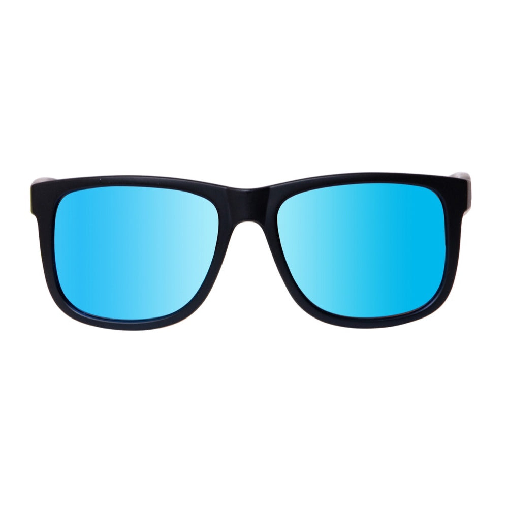 ANTEOJO DE SOL,ALIEN-Negro con Lentes Azules Espejados, Polarizados, UV.