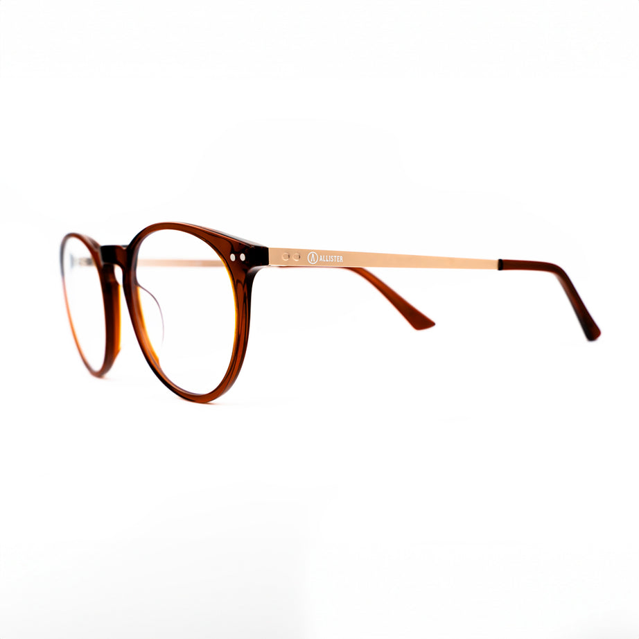ANTEOJO ÓPTICO, MOD: DECLAN-Brown Clear,Anti Blue Light.